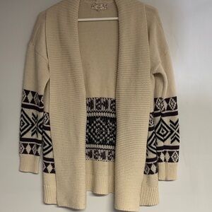 Pink Republic Beige and Black Patterned Cardigan